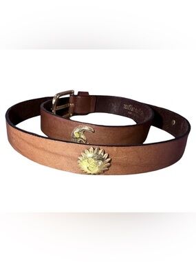 Mila Schön leather belt with sun moon celestial-themed embellishments Luxury